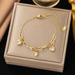 Zircon heart chain bracelet