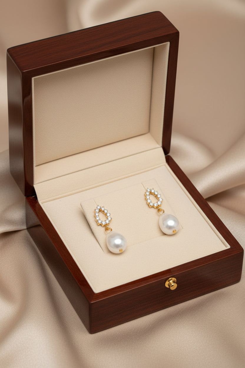 Baroque freshwater pearl drop earrings