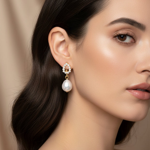 Baroque Freshwater Pearl Drop Earrings