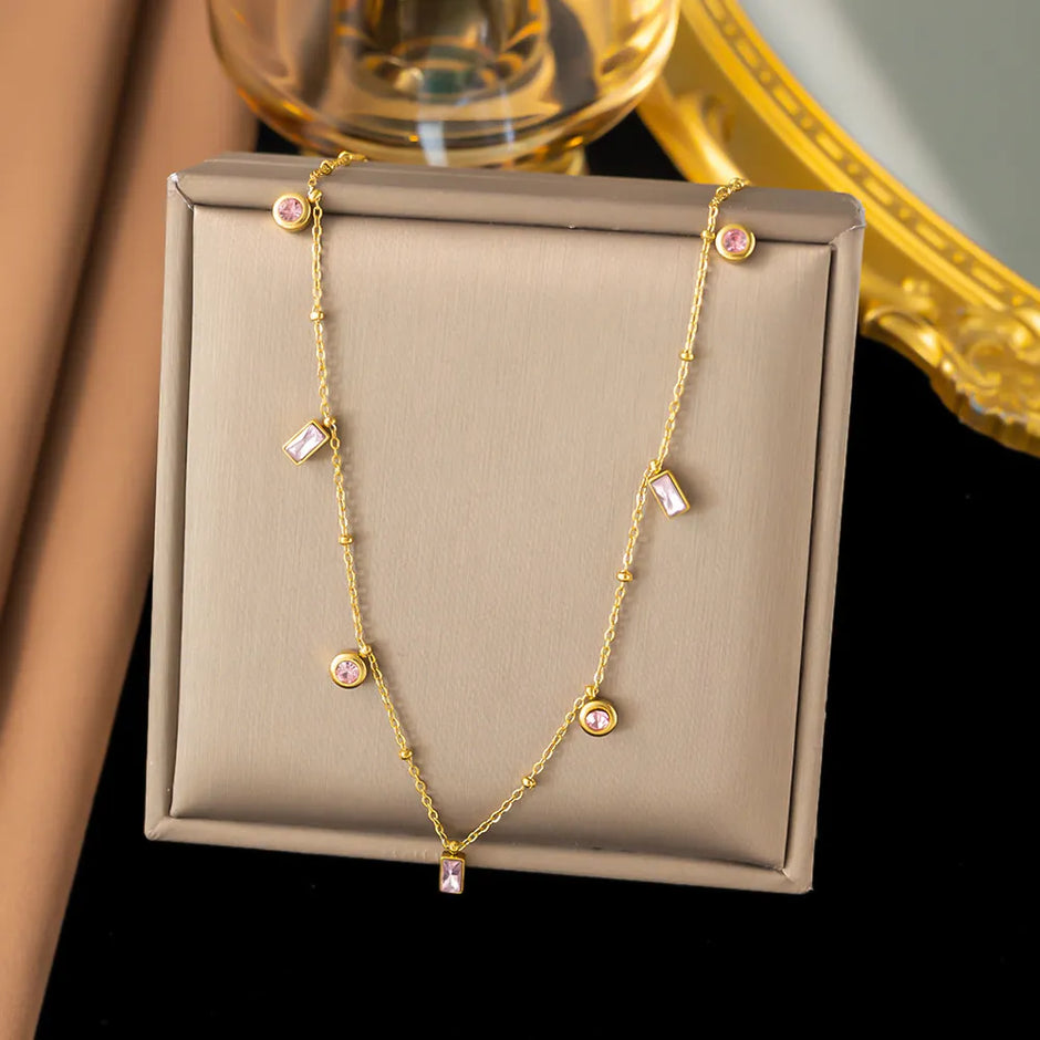 18K gold plated double layered necklace
