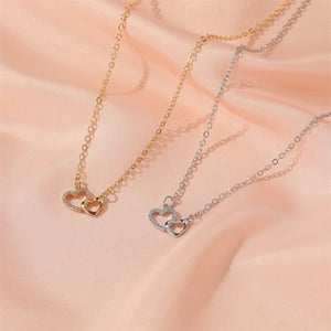 Dainty Double Heart Stainless Steel Necklace