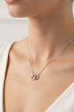Dainty double heart stainless steel necklace