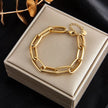 18K gold plated double chain bracelet
