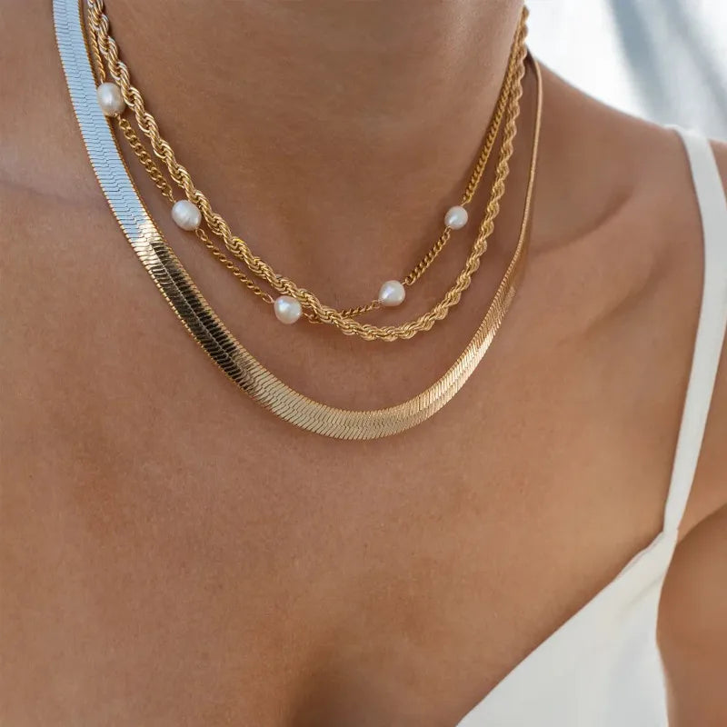 3 piece layered necklace set
