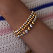 18K gold plated 3 piece beaded bracelet set