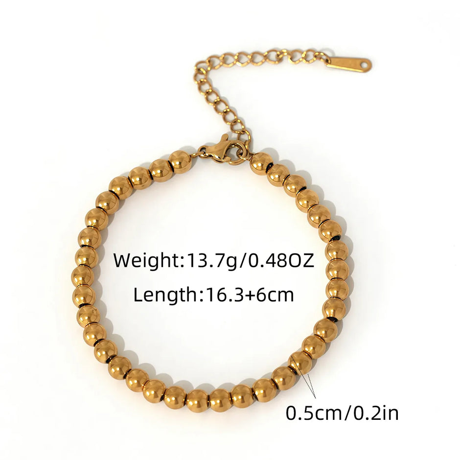 18K Gold Plated 3 piece Beaded Bracelet