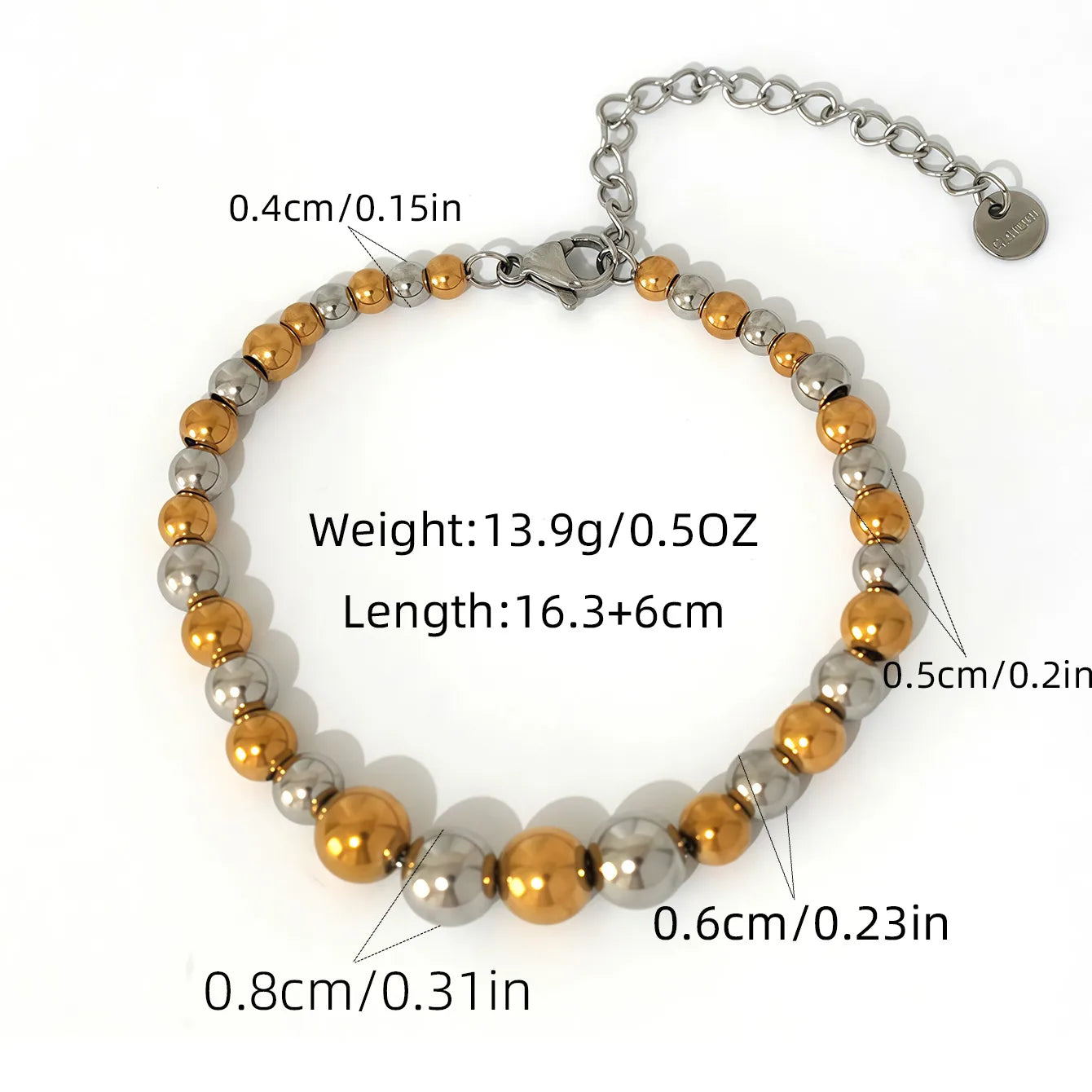 18K Gold Plated 3 piece Beaded Bracelet