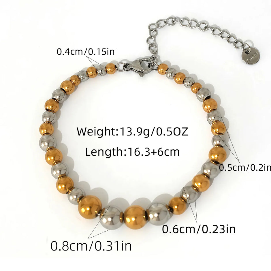 18K Gold Plated 3 piece Beaded Bracelet