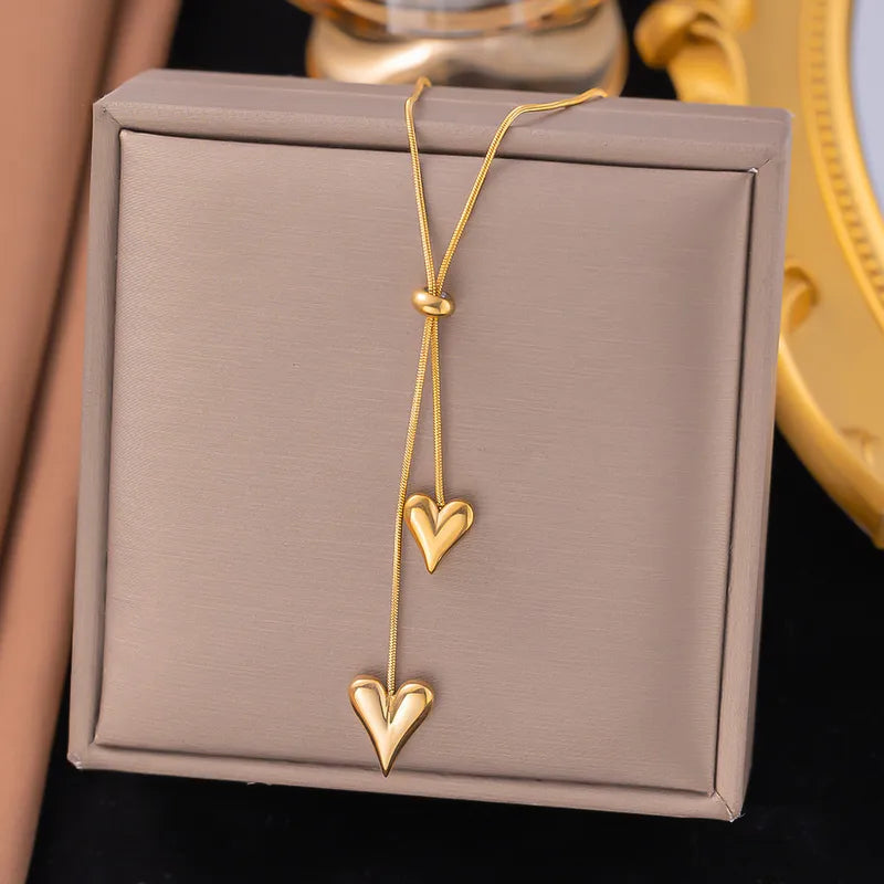 18K gold plated lariat necklace