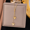 18K gold plated lariat necklace
