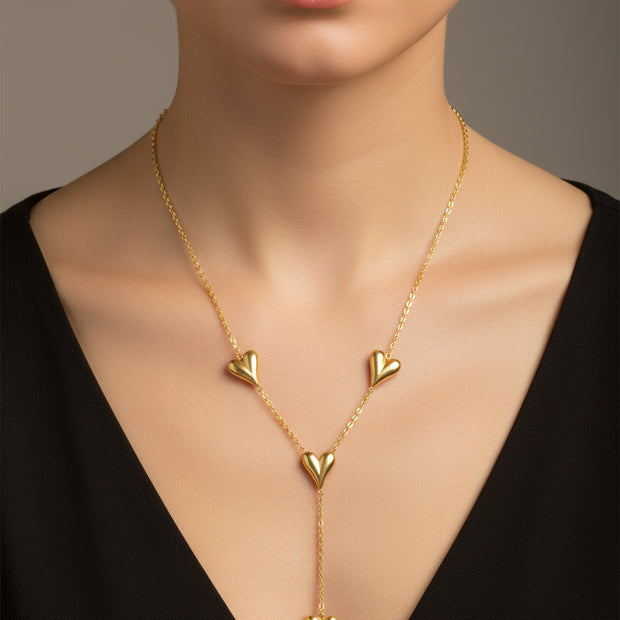 18K gold plated lariat Y necklace