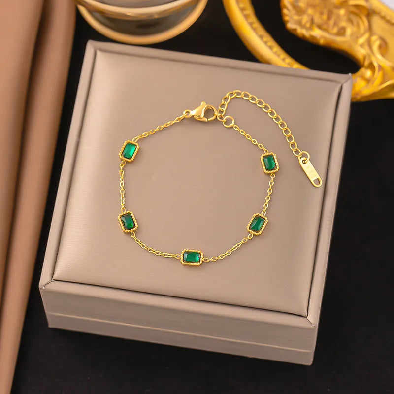 18K gold plated zirconia bracelet
