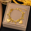 18K gold plated heart 2 chain bracelet